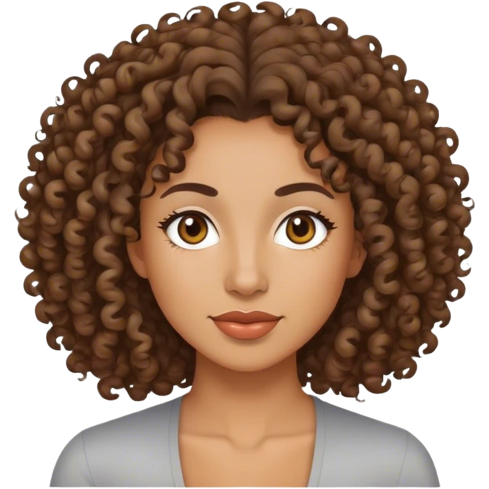 mixed lady in her 30 with curly hair emoji