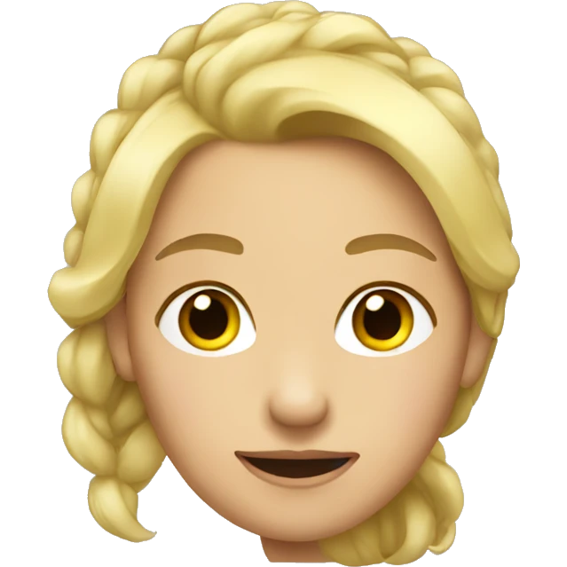 blond ponytail woman facing forward emoji