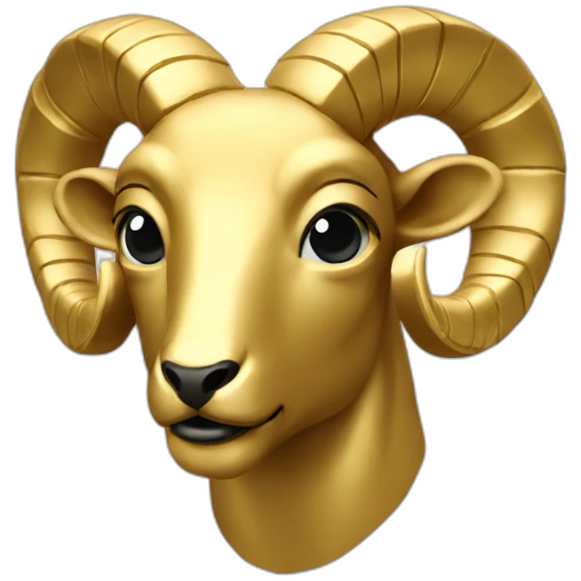 a golden ram statue emoji