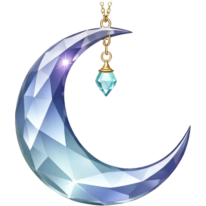 Hanging crystal crescent moon emoji