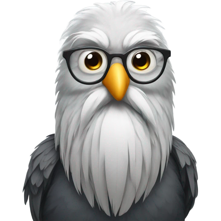 A bird that looks like a Grandpa  emoji