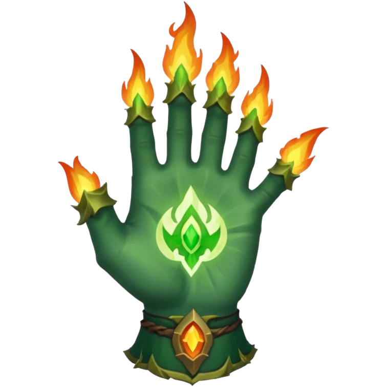 green fire warlock hand world of warcraft emoji