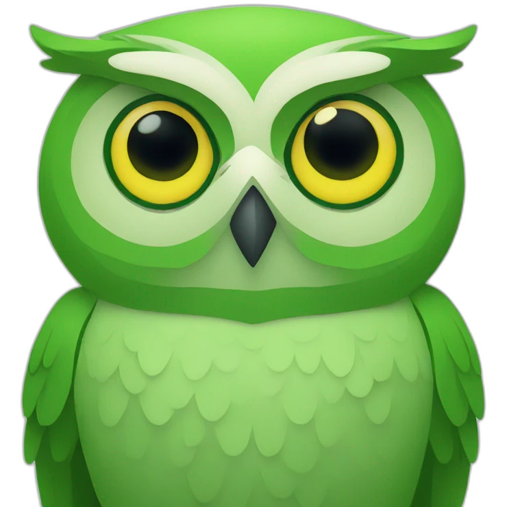 green owl minimalism emoji