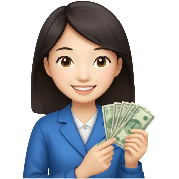 Hot Asian girl with money  emoji