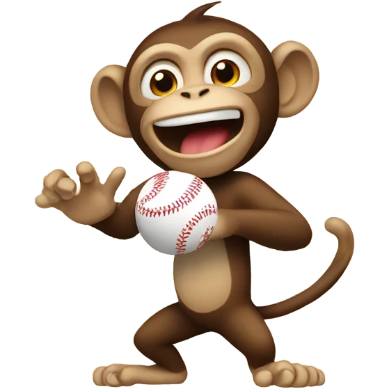 Monkey throwing a baseball emoji