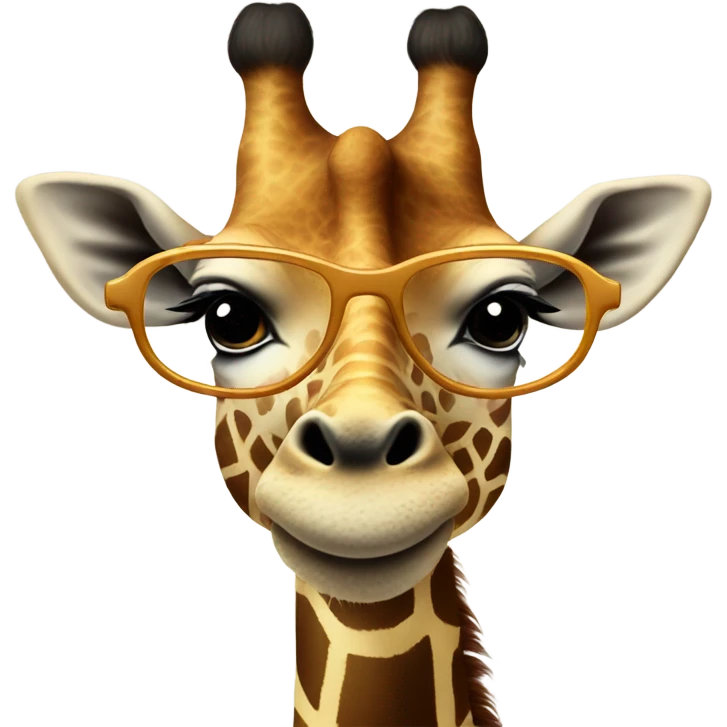 Happy giraffe peace sign and groovy glasses  emoji