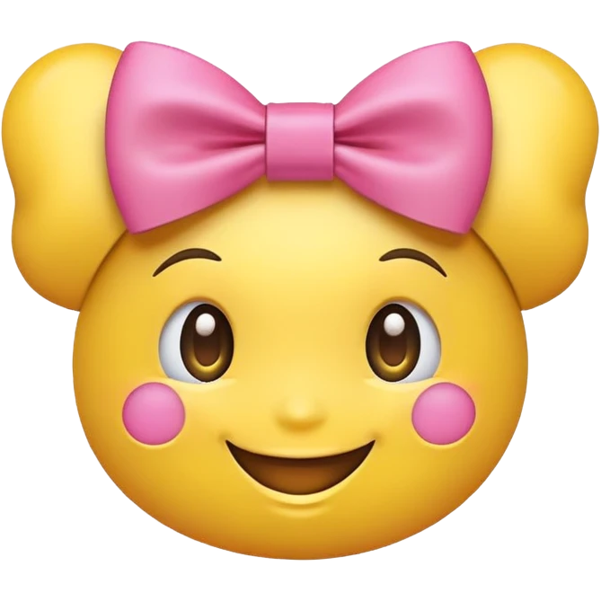 Carinha feliz com laço  emoji