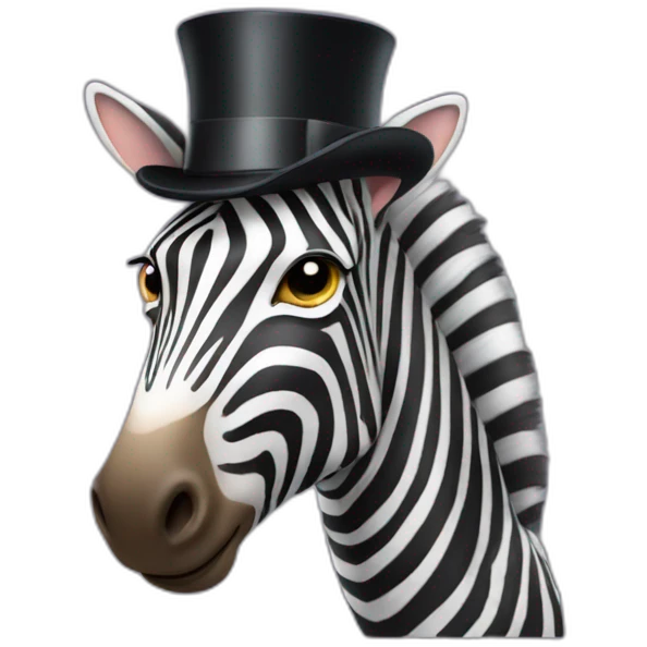 Zebra wearing a top hat emoji