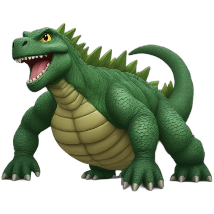 Godzilla sur une tortue emoji