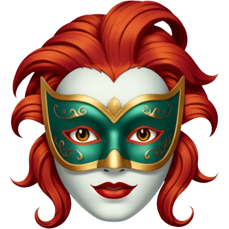 masked person venice bauta woman red hair emoji
