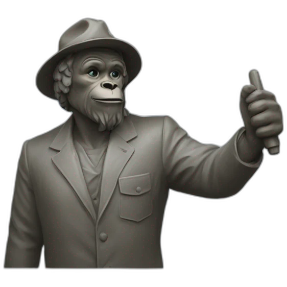 Un goril qui tien la statue de la liberté dans sa main emoji