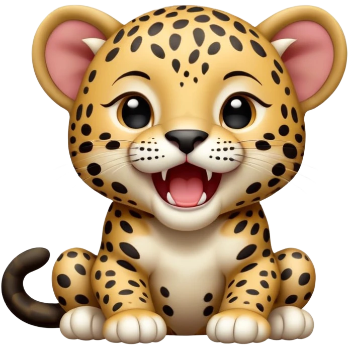cinematic-realistic-yawning-baby jaguar-portrait-emoji,-head-tilted-slightly-with-a-dramatic,-wide-open-yawn,-showcasing-a-lithe,-graceful-build-with-distinctive-rosette-patterns-and-sleepy,-half-closed-eyes,-simplified-yet-irresistibly-adorable, realistic emoji
