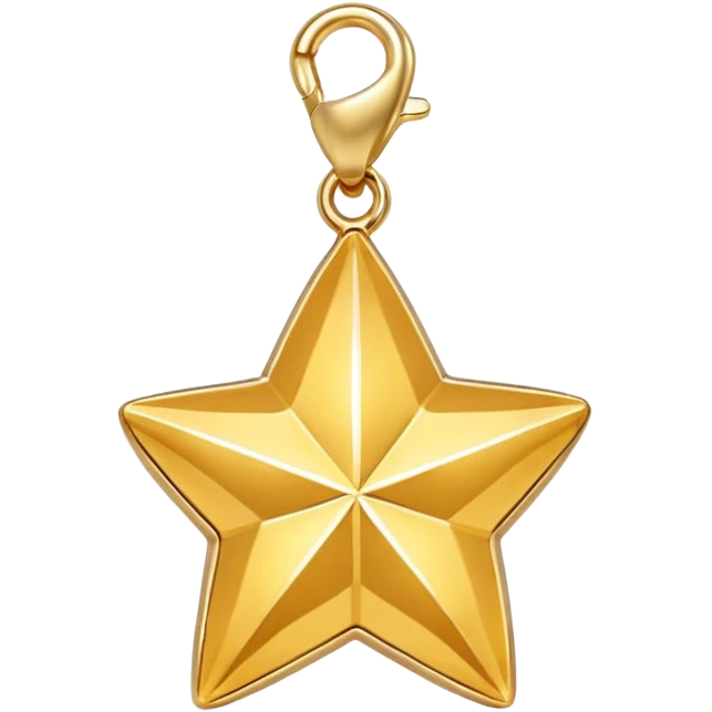 golden star charm-shaped trinket, gold pendant emoji