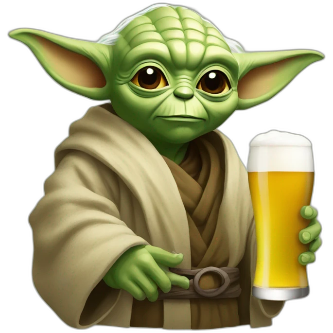Yoda avec une bière emoji