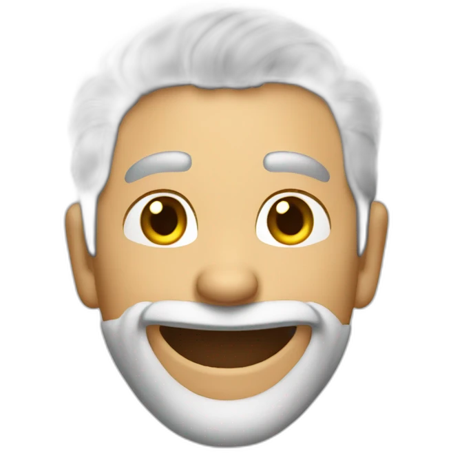 tan gray haired man with short full beard laughing emoji