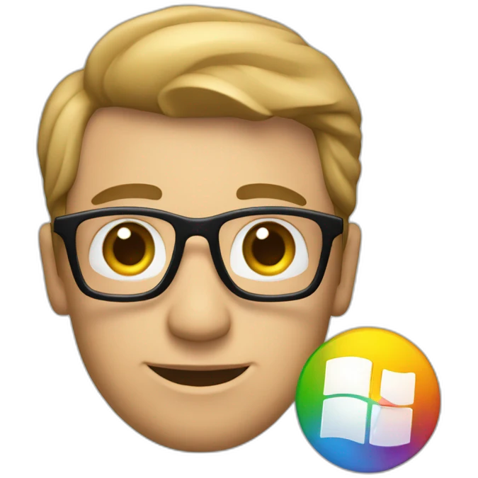 bill gayts holding logo of microsoft emoji