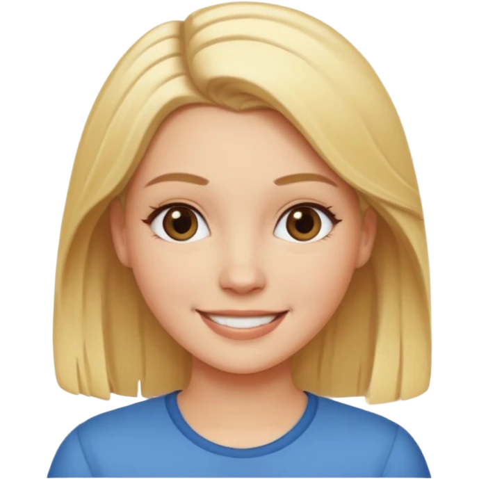 white girl with blond middle part emoji