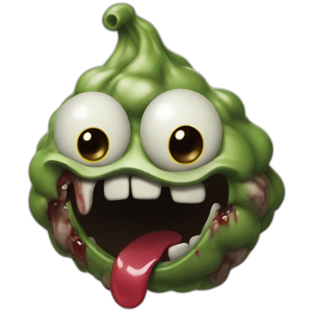 a zombie poop with a smile in its face emoji