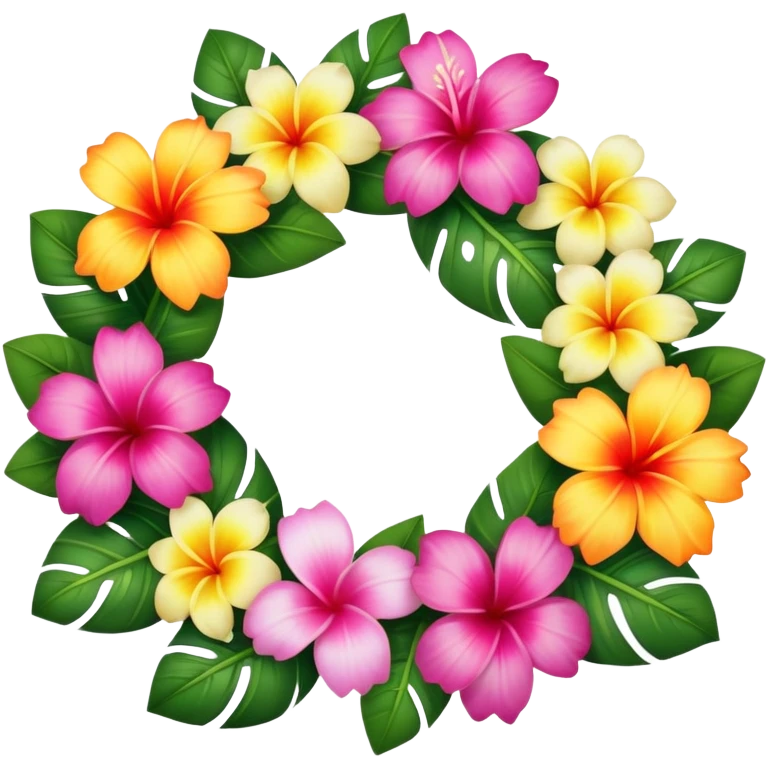 Beautiful Hawaiian flower lei emoji