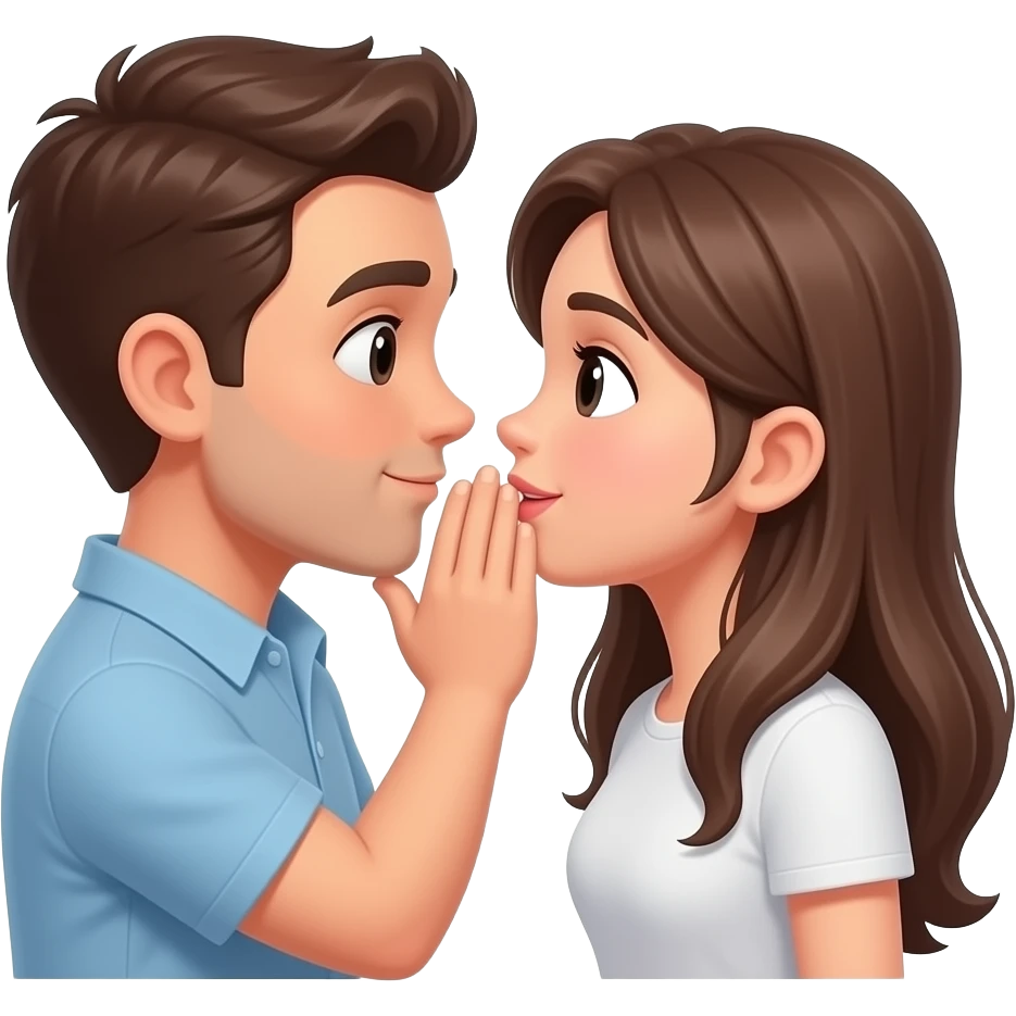 Man stuck his face in girlfriends as emoji