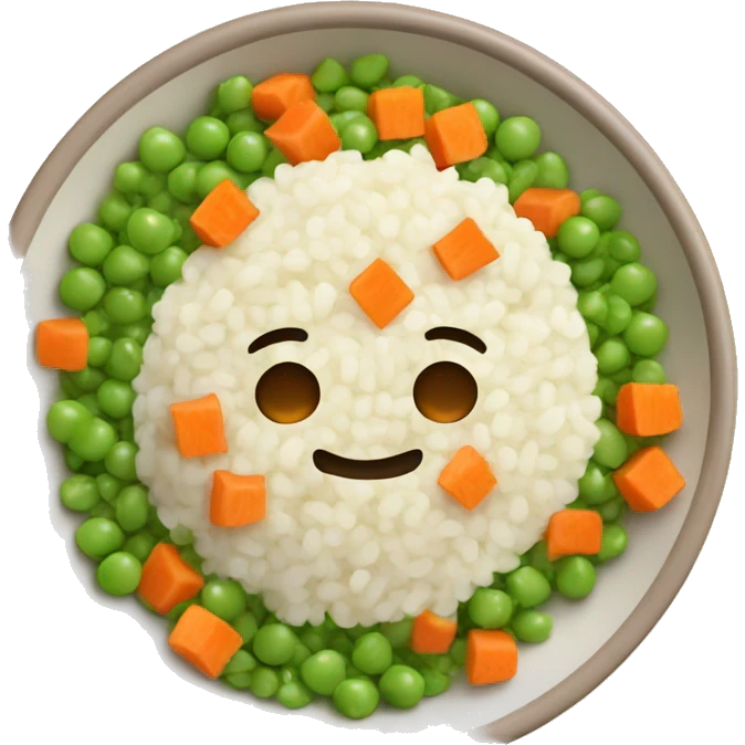 risotto with peas and carrot cubes emoji