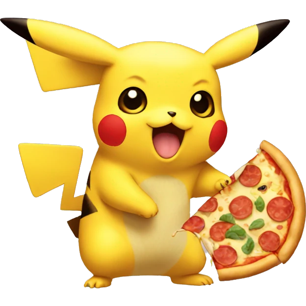 pikachu eating pizza emoji