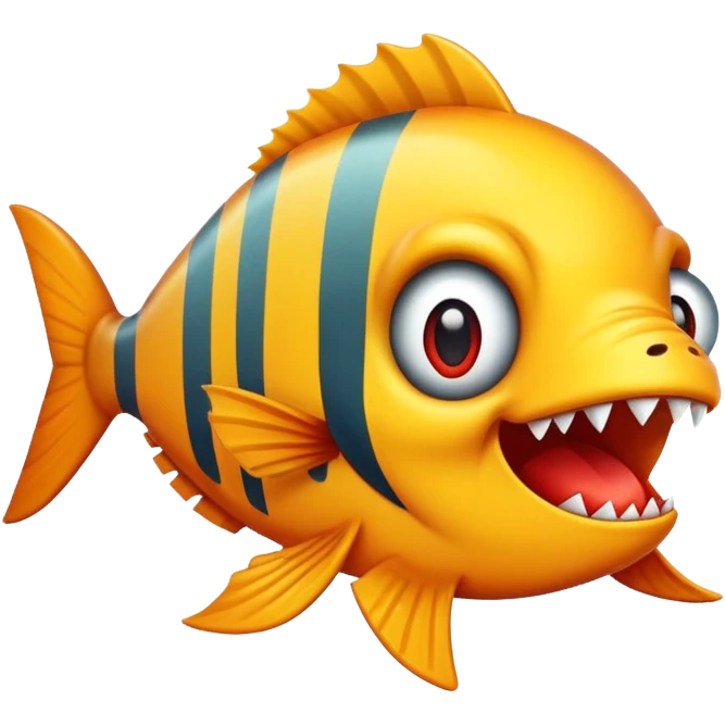 Piranha that looks like a real emoji  emoji