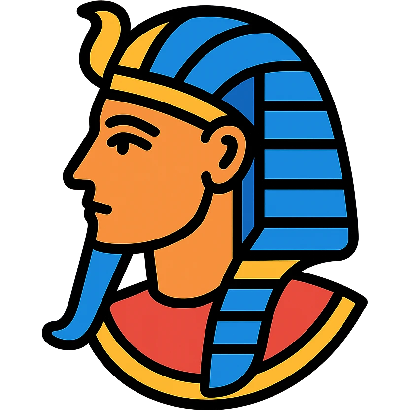 pharaoh profile, modern icon style, stylized and iconic emoji