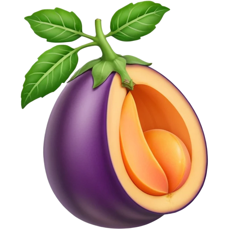 Egg plant inside peach emoji