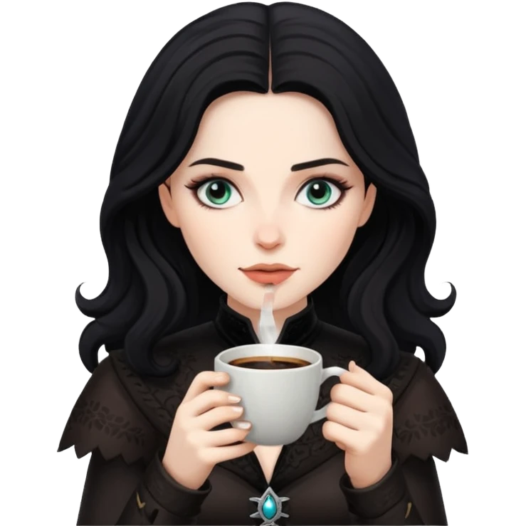 yennefer drinking coffee emoji