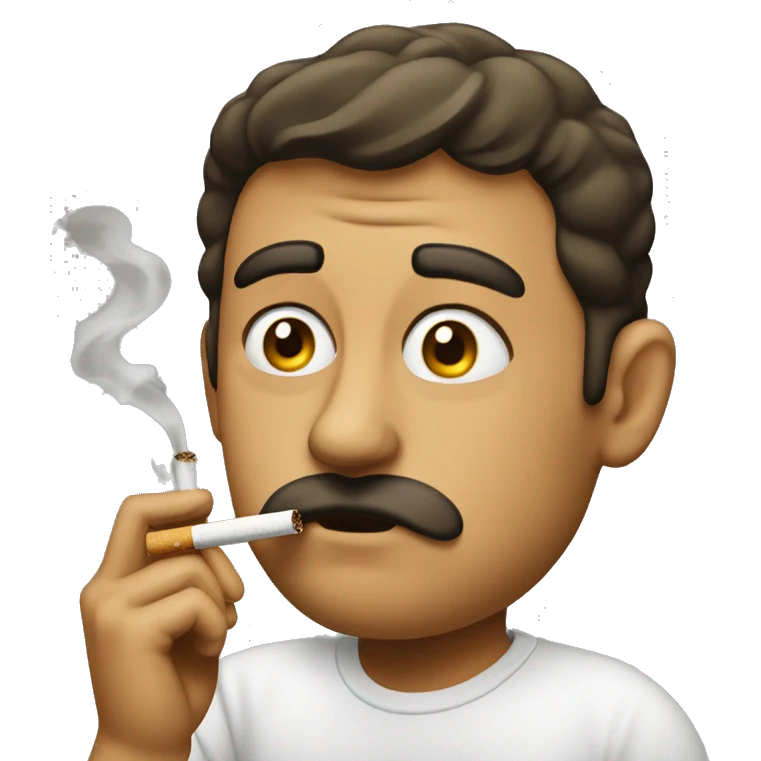 raised eyebrow emoji smoking a fat cigarette emoji