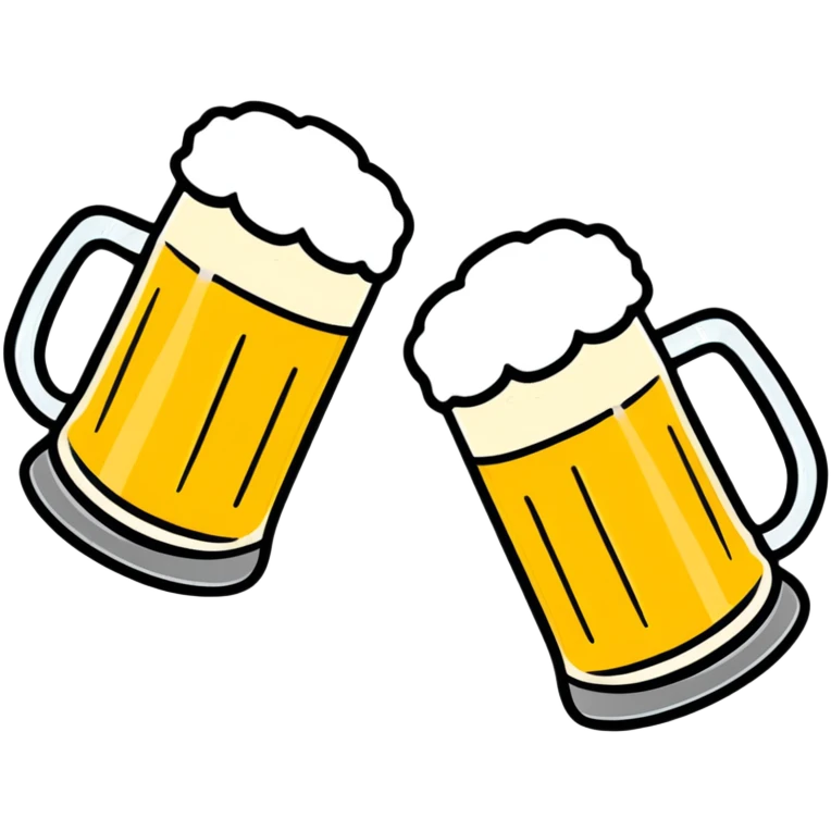 two beer mugs clinking together in a toast emoji