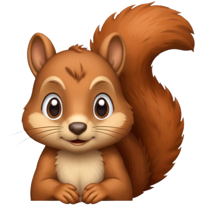 squirrel emoji in deep thought, with one raised eyebrow and a pensive expression emoji