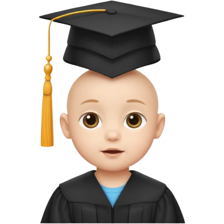 baby wearing a graduation hat emoji