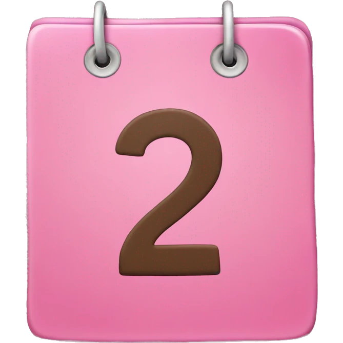 The number 22 written on a pink calendar emoji