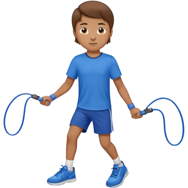 Boy with Skipping Rope on start to skip emoji