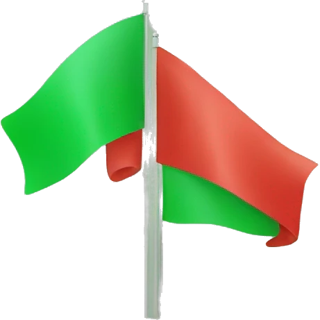 Green and red flag emoji
