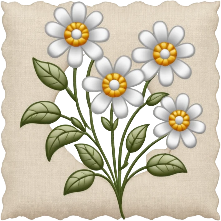 linen cloth with embroidery emoji