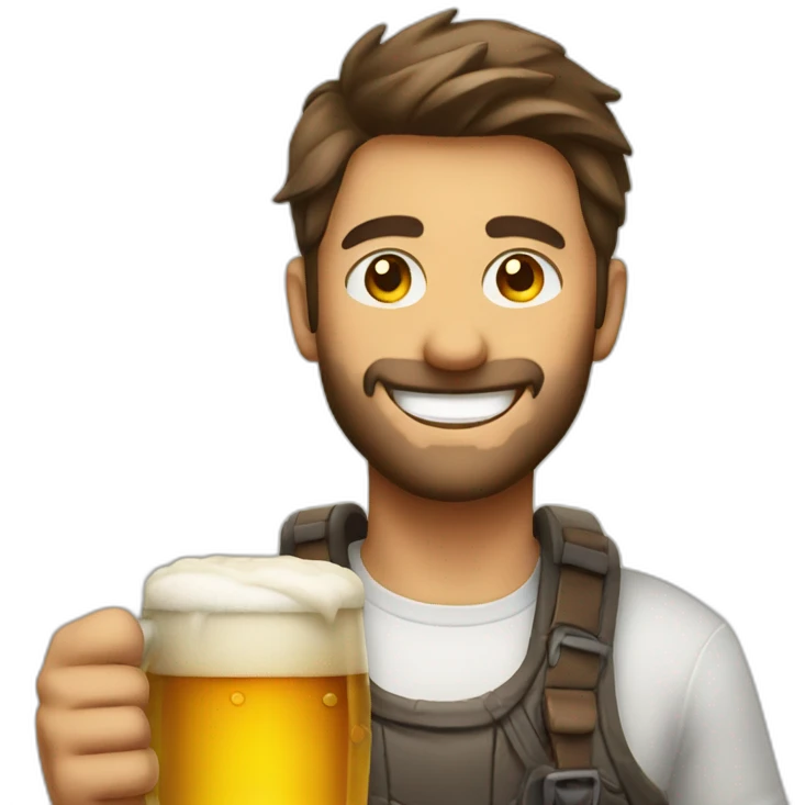 Smiling male glass of beer emoji emoji