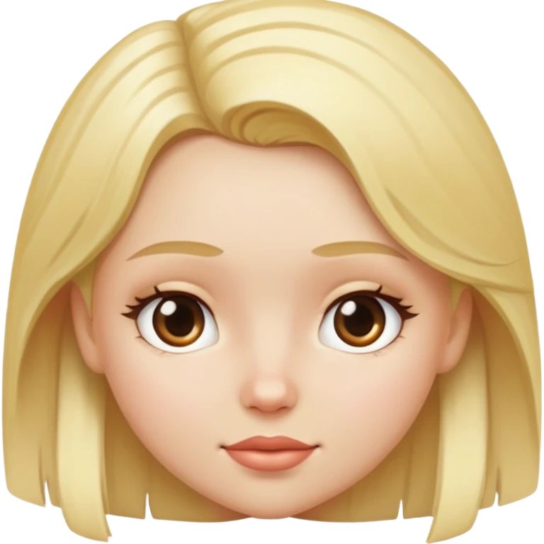 Blond girl with bid ass emoji