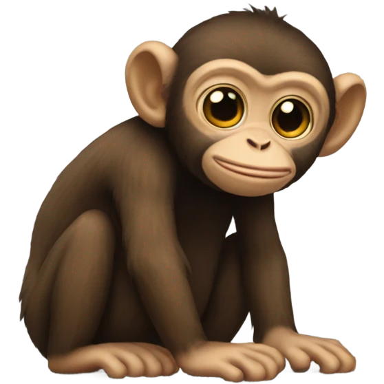 Monkey with gigantic huge feet huge out of proportion feet tiny monkey emoji
