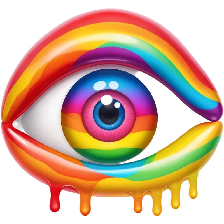 melted rainbow gummy eye emoji