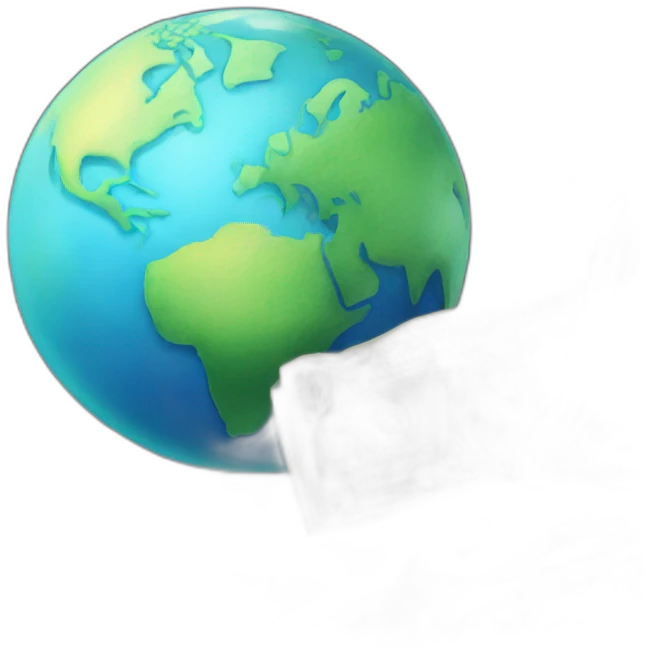Planet earth with cash money emoji