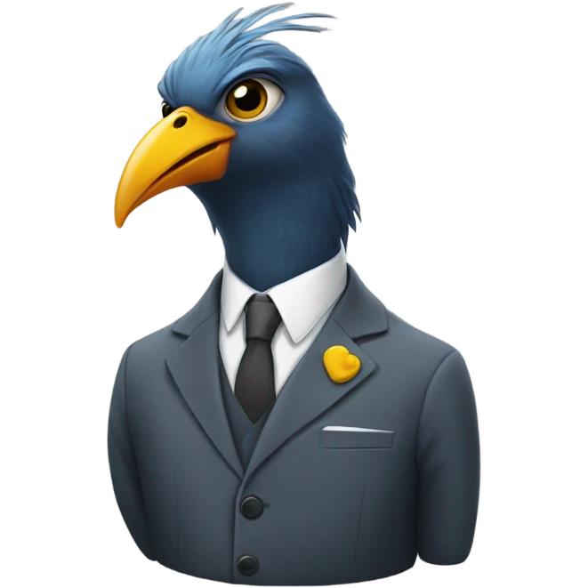 Bird wearing a suit emoji