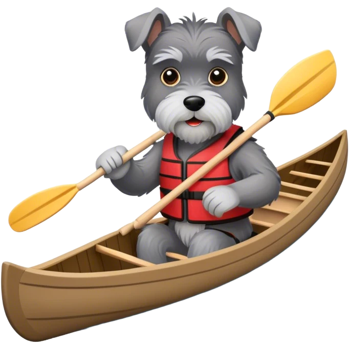 Schnauzer in canoe emoji