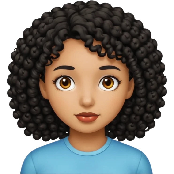 Menina de cabelo cacheado preto  emoji