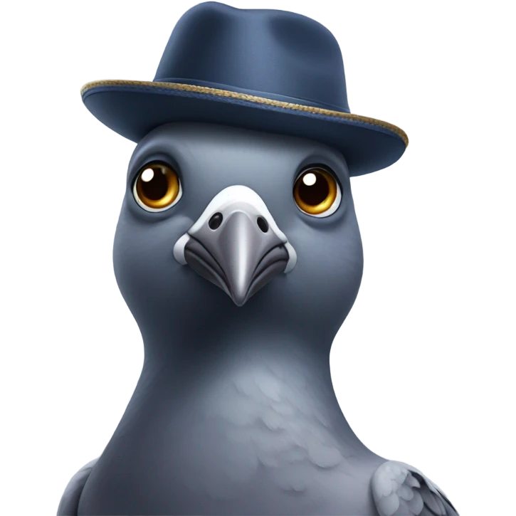 Pigeon with a hat emoji