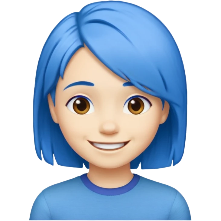 Joy (blue hair) from The Inside Out movie emoji