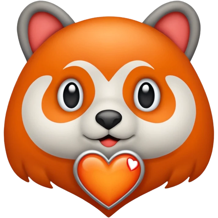 due foche innamorate con il cuore arancione  emoji