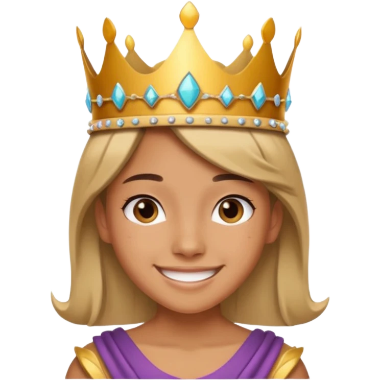 A stylish teen wearing a hand-crafted crown for fun. emoji